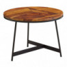 Couchtisch 60x60x45 cm Sheesham Massivholz / Metall Sofatisch Rund