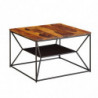 Couchtisch 60x60x40 cm Sheesham Massivholz / Metall Wohnzimmertisch