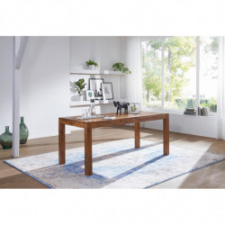 Esstisch MUMBAI Massivholz Sheesham 120 cm Esszimmer-Tisch Holztisch Design Küchentisch Landhaus-Stil dunkel-braun