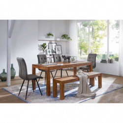 Esstisch MUMBAI Massivholz Sheesham 120 cm Esszimmer-Tisch Holztisch Design Küchentisch Landhaus-Stil dunkel-braun