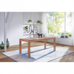 Esstisch Massivholz MUMBAI Akazie 120 cm Esszimmer-Tisch Holztisch Design Küchentisch Landhaus-Stil dunkel-braun