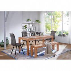 Esstisch Massivholz MUMBAI Akazie 120 cm Esszimmer-Tisch Holztisch Design Küchentisch Landhaus-Stil dunkel-braun