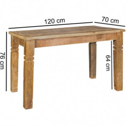 Esszimmertisch WL5.078 Braun 120 x 76 x 70 cm Mango Massivholz