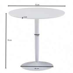 Esstisch Rund 75x75x74 cm Kleiner Küchentisch Weiß Hochglanz