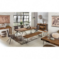 Konsolentisch MUMBAI Massivholz Sheesham Konsole mit 1 Schublade Schreibtisch 120 x 40 cm Landhaus-Stil Sideboard