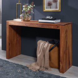 Konsolentisch Massivholz Sheesham Konsole Schreibtisch 115 x 40 cm Landhaus-Stil Arbeits-tisch Naturholz modern