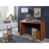 Konsolentisch Massivholz Sheesham Konsole Schreibtisch 115 x 40 cm Landhaus-Stil Arbeits-tisch Naturholz modern