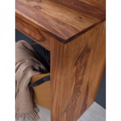 Konsolentisch Massivholz Sheesham Konsole Schreibtisch 115 x 40 cm Landhaus-Stil Arbeits-tisch Naturholz modern