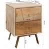 Nachtkonsole SIKAR 40x56x40cm Mango Massivholz Nachtschrank Hoch