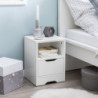 Nachtkonsole WL5.700 31x43x31cm Weiß Matt 1 Schublade und Ablagefach