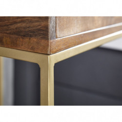 Nachttisch Mango Massivholz / Metall 40x75,5x35 cm Nachtschrank Boxspringbett