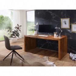 Schreibtisch BOHA Massiv-Holz Sheesham Computertisch 180 cm breit Echtholz Design Ablage Büro-Tisch Landhaus-Stil