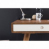 Schreibtisch REPA weiß 120 x 60 x 75 cm Massiv Holz Laptoptisch Sheesham Natur