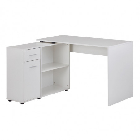 Design Eckschreibtisch mit Regal Weiß 120 x 75,5 x 106,5 cm