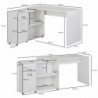 Design Eckschreibtisch mit Regal Weiß 120 x 75,5 x 106,5 cm