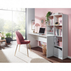 Schreibtisch mit Regal Weiß 170x59x143,5 cm Bürotisch Modern