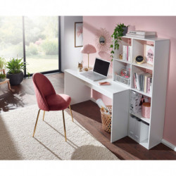 Schreibtisch mit Regal Weiß 170x59x143,5 cm Bürotisch Modern