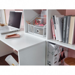 Schreibtisch mit Regal Weiß 170x59x143,5 cm Bürotisch Modern