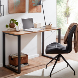 Schreibtisch Eiche-Dekor / Schwarz 120x60x76 cm Design Computertisch
