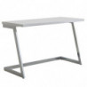 Schreibtisch 120x55x76 cm Hochglanz Weiß / Silber PC-Tisch mit Metallbeine
