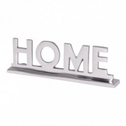 Home Deko Schriftzug Design Wohnzimmer Ess-Tisch- Dekoration Wohnung Alu Aluminium Wohndeko Silber 22 cm