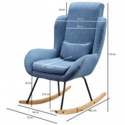 Schaukelstuhl CAPRI Blau Design Relaxsessel 75 x 110 x 88,5 cm
