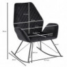 Schaukelstuhl Schwarz 73x94x84 cm Design Relaxsessel Samt / Metall