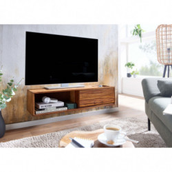 Lowboard Hängend Sheesham Massivholz 108x25x34 cm TV-Schrank Braun