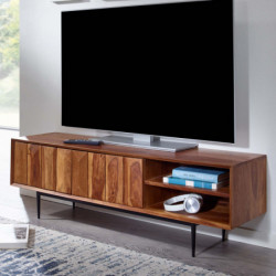 Lowboard Sheesham Massivholz 123x42x35 cm TV-Kommode mit zwei Türen