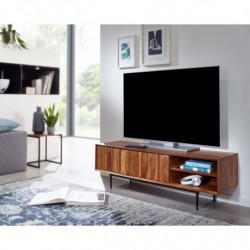 Lowboard Sheesham Massivholz 123x42x35 cm TV-Kommode mit zwei Türen