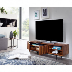 Lowboard Sheesham Massivholz 123x42x35 cm TV-Kommode mit zwei Türen