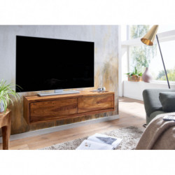 Lowboard Hängend Sheesham Massivholz 108x25x34 cm TV-Schrank Braun