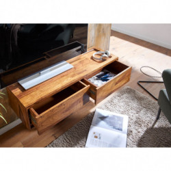 Lowboard Hängend Sheesham Massivholz 108x25x34 cm TV-Schrank Braun