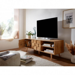 Lowboard Holz Eiche-Dekor 160x51x40 cm TV-Kommode mit zwei Türen