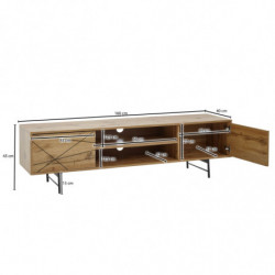 Lowboard Holz Eiche-Dekor 160x45x40 cm TV-Kommode mit zwei Türen