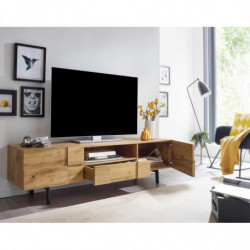 Lowboard Holz Eiche-Dekor 160x46x43 cm TV-Kommode mit zwei Türen
