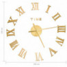 325160 3D Wall Clock Modern Design Gold 100 cm XXL