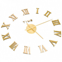 325160 3D Wall Clock Modern Design Gold 100 cm XXL