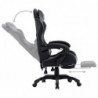 Gaming-Stuhl mit Fußstütze Grau und Schwarz Kunstleder