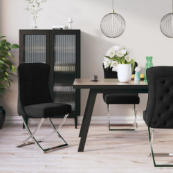Esszimmerstühle 4 Stk. Schwarz 53x52x98 cm Samt & Edelstahl