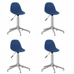 Esszimmerstühle 4 Stk. Drehbar Blau Stoff