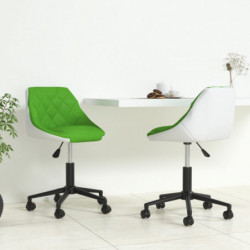 Esszimmerstühle 2 Stk. Drehbar Grün und Weiß Kunstleder