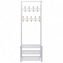 Garderobe mit Schuhablage 68×32×182,5 cm Weiß