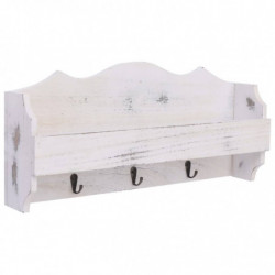 Wandgarderobe Weiß 50×10×23 cm Holz