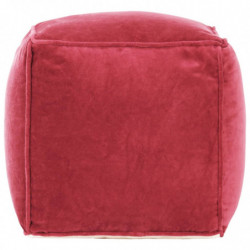 Pouf Baumwollsamt 40x40x40 cm Rot