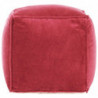 Pouf Baumwollsamt 40x40x40 cm Rot