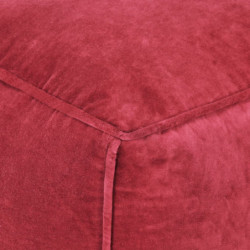 Pouf Baumwollsamt 40x40x40 cm Rot