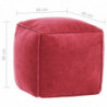 Pouf Baumwollsamt 40x40x40 cm Rot