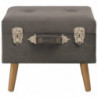 Hocker mit Stauraum 40 cm Grau Samt