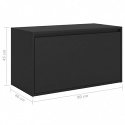 Flurbank 80x40x45 cm Schwarz Spanplatte